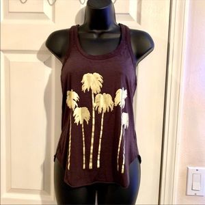 Brown Gold Foil Palm Trees Tank Top